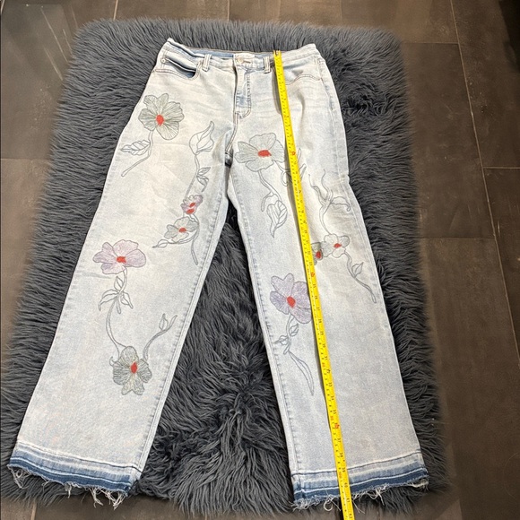 Jessica Simpson Light Blue Floral Embroidered Jeans - Picture 14 of 16